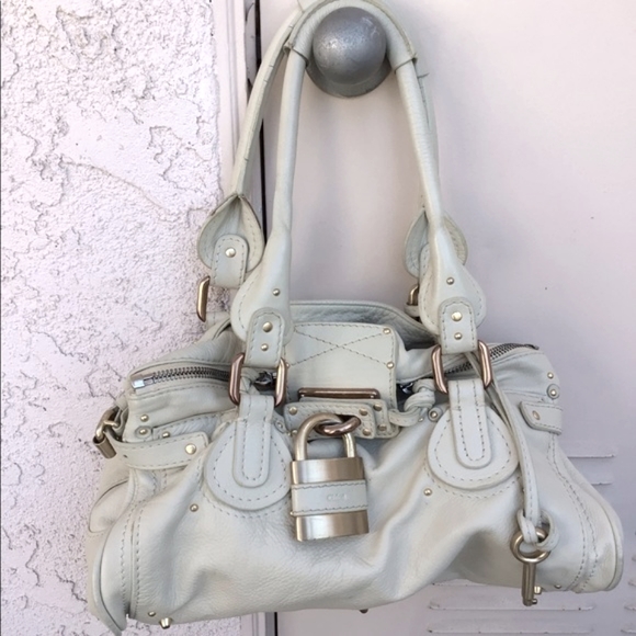 Chloe Handbags - 🚫SOLD🚫 Chloe Cream Leather Paddington Lock Satchel Bag